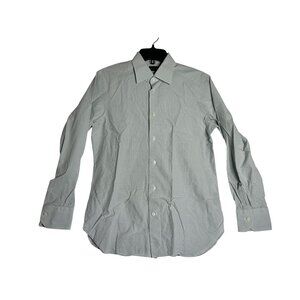 Ermenegildo Zegna SU MISURA L/S White Plaid Button Down Shirt Mens Medium Tailor